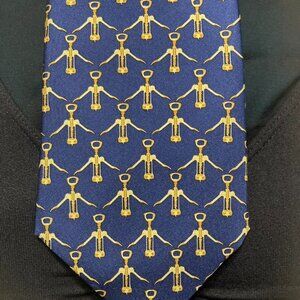 JOSH BACH Corkscrews Designer Necktie Wine Opener 100% Silk